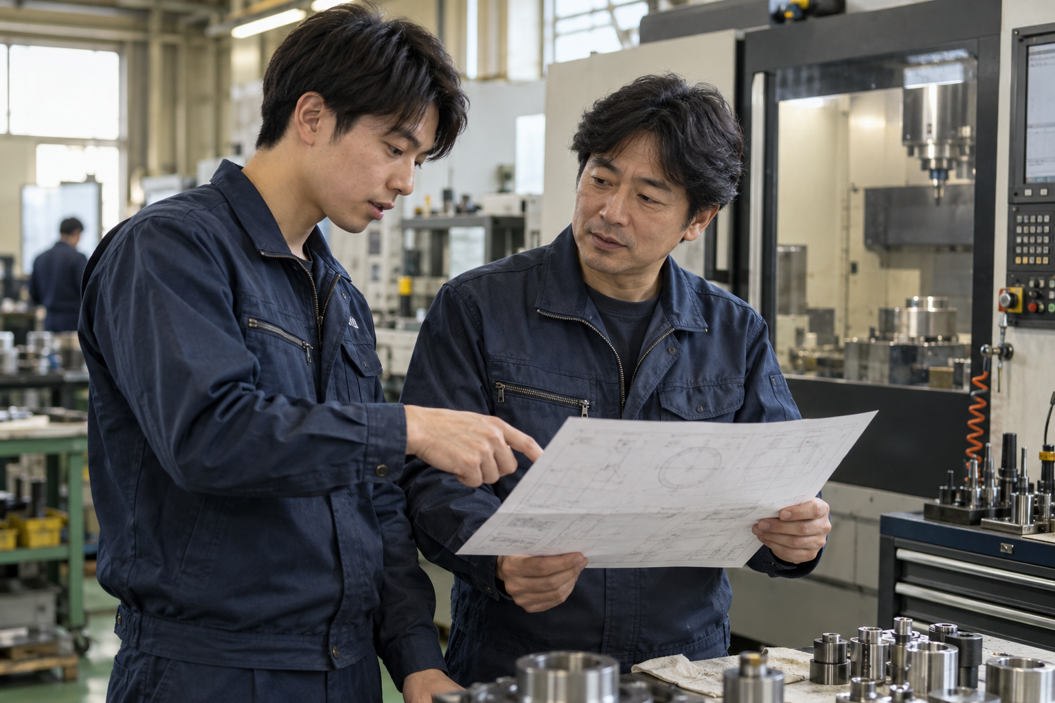 自動車試験装置治具を想定した加工・検査工程のデモ写真