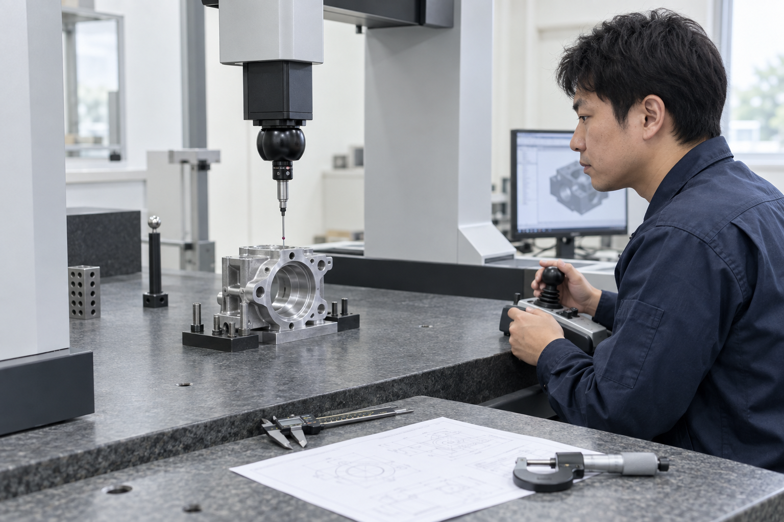 医療機器用カラーを想定した加工・検査工程のデモ写真